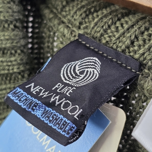 Vintage Wool Sweater Men Medium Green Shoulder Elbow Commando Military Tactical - Picture 3 of 11